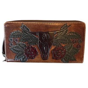 Idyllwind Lenora Painted Longhorn Tooled Leather Wallet Western Miranda Lambert